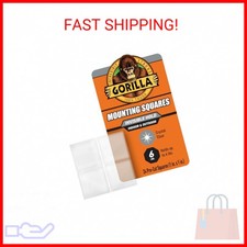 Gorilla Tough  Clear Double Sided Tape Squares, Clear Tape, 24 1" Pre-Cut Mount