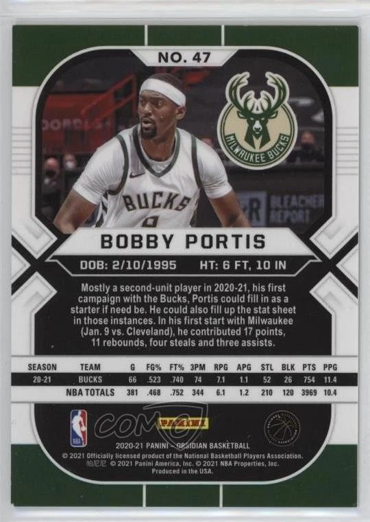 2020-21 Panini Obsidian Electric Etch Asian Exclusive Bobby Portis #47 - Image 2 of 2