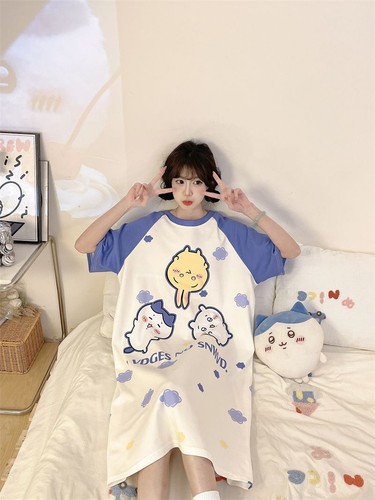 Cute Women Girls Nightgown Short Sleeve Night Shirts Nice Pajama Dress Sleepwear - Picture 2 of 6