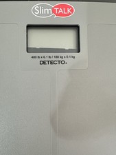 Detecto SlimTalk Talking Bathroom Scale, English/Spanish, 400 lb x 0.1 lb