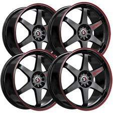 Set Of 4 Spec-1 Spt-33 17x8 5x1105x4.5 38mm Blackred Wheels Rims 17 Inch