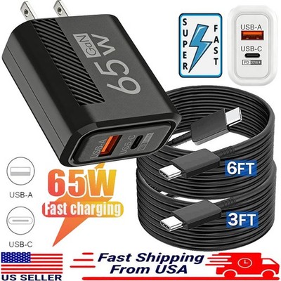 65W Super Fast Charging USB Type C Wall Charger For iPhone 17 16 15 14 X Pro Max