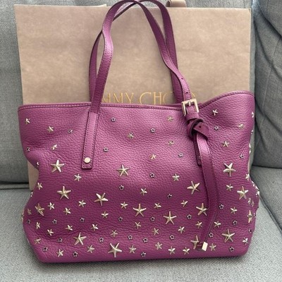 JIMMY CHOO Handtasche Stern Nieten Leder Damen Lila Original