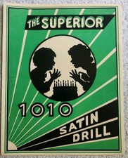 Taladro satinado vintage de caja de frutas The Superior 1010 verde negro blanco