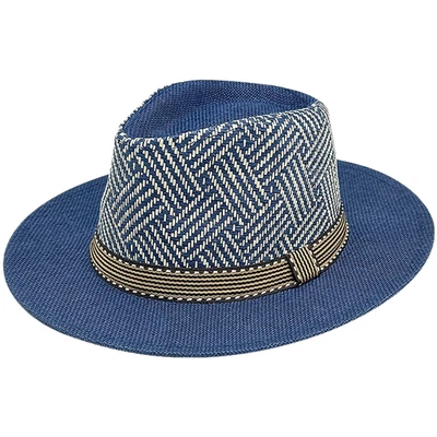 Chapeau de paille été pour homme femme 56 à 58 cm circonférence tête maille - Photo 1/4
