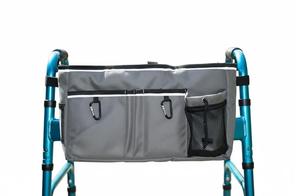 Bolso para Caminante HOMARBOR - Bolso de Mano - Gris - Portavasos - Plegable - Senior Caddy - NUEVO Foto 2 de 4