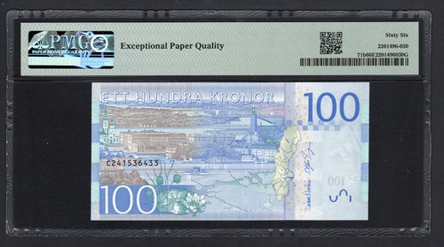 Sweden 100 Kronor ND(2016) P71b Uncirculated Grade 66 - Picture 2 of 2