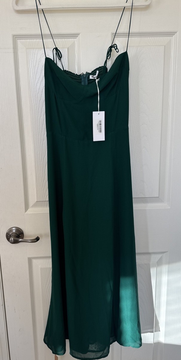 Reformation Juliette Dress in Emerald Dark Green Side Slit Sz 6 | eBay Reformation Juliette Dress in Emerald Dark Green Side Slit Sz 6 | eBay