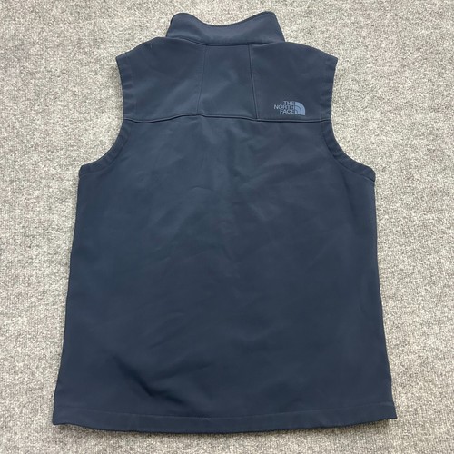North Face Vest Men’s Small Jacket Blue Zip TNF Windwall Softshell Mock Neck - Picture 4 of 10