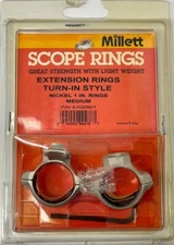 MILLETT Extension Rings Turn-in Style Nickel 1" Medium Rings