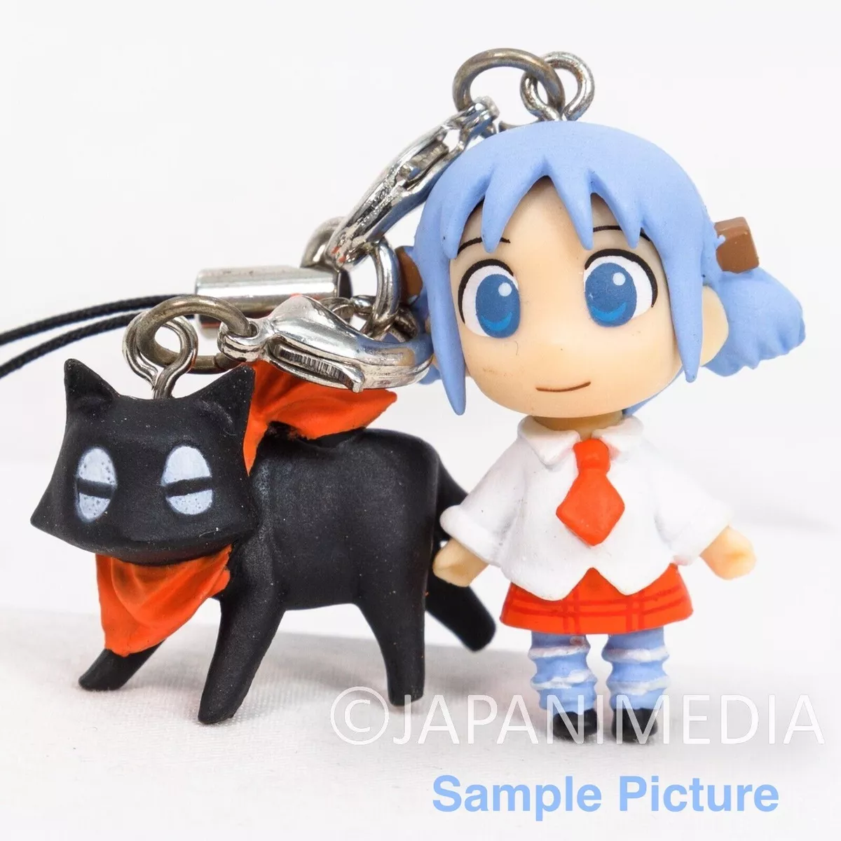 Nichijou Mio Naganohara & Sakamoto Black Cat Figure Strap JAPAN ANIME MANGA