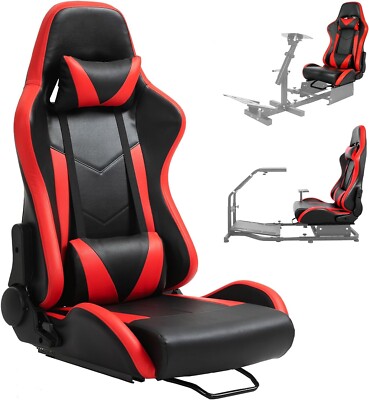 Hottoby Racing Seat with Double Slides for Racing Simulator Cockpit Wheel Stand