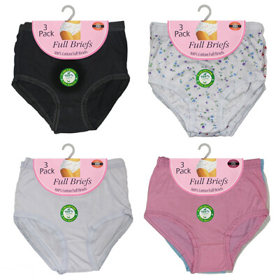 Damen 12er Pack Full Mama Slips Slips Baumwolle Unterwäsche Gr. S M L XL XXL XXXL