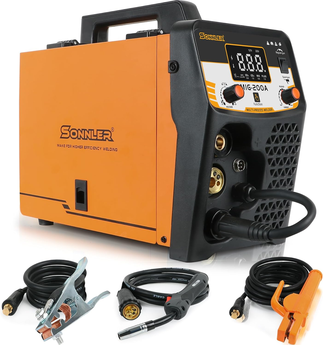 1/100MGP MX-003TＨE-0。 110V/220V Aluminum 200A MIG Welder, 8 in 1 Gas Mig/Mag/Gasless