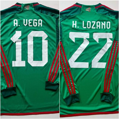 adidas Mexico home jersey for men long sleeve, Vega Lozano