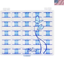 Organized Blue Bobbins Set with Storage Box - 25 Limited Edition J Bobbins