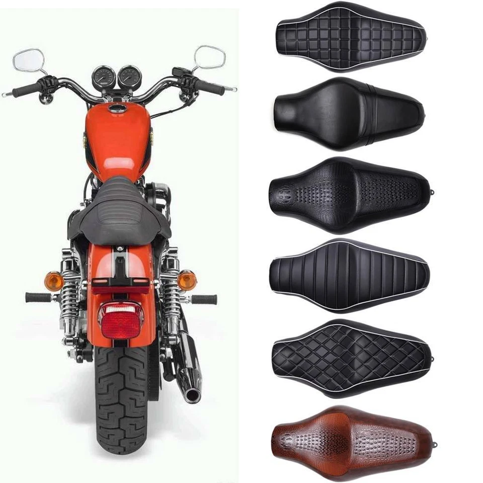 Conductor de pasajero de dos asientos lisos para Harley Sportster XL883 1200 48 2004-2020 Foto 4 de 4