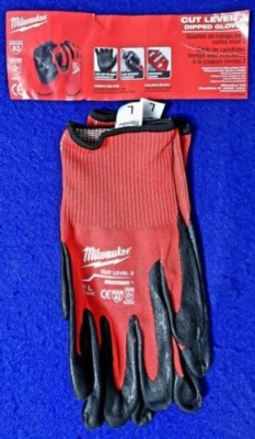 Milwaukee Cut Level 3 Latex Dipped Work Gloves Large L