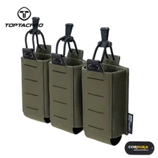 TOPTACPRO Tactical M4 Mag Pouch MOLLE Triple Mag Carrier Laser Cut 556mm Army