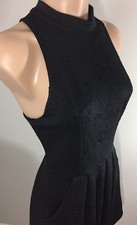 Silence Noise Urban Outfitters Black Choker Dress Floral Print Size M Zip Back