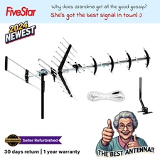 2025 HD Digital Outdoor TV Antenna Directional VHF UHF OTA Long Range + Pole