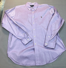 Ralph Lauren Shirt 16 1/2 Large L Purple Brown Pony Casual Dress Mens 34 35