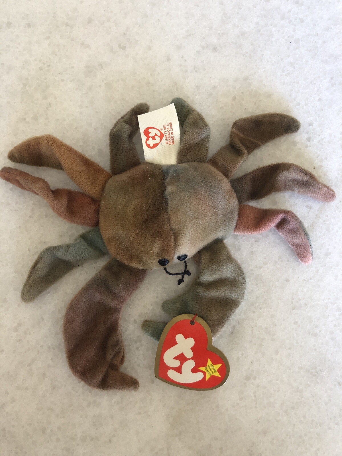 McDonalds 1993 Ty Teenie Beanie Baby Claude the Crab Collectible