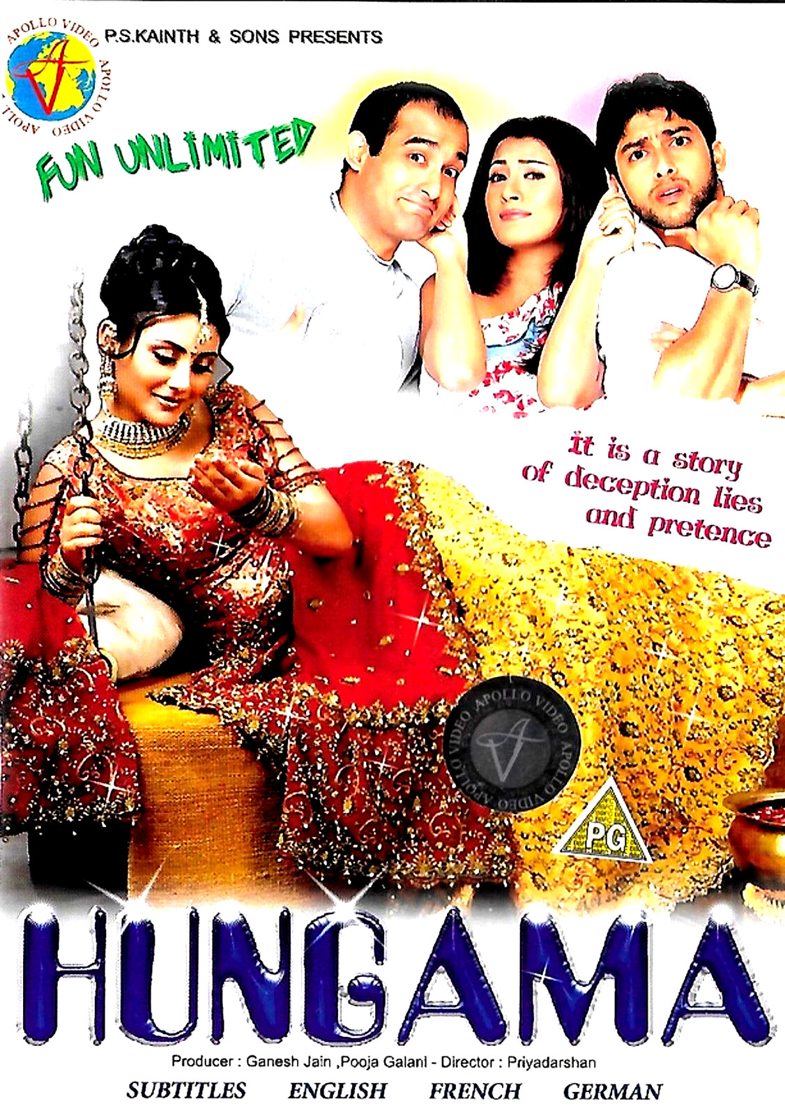HUNGAMA - AKSHAYE KHANNA, KIMI SEN - NEW APOLLO BOLLYWOOD DVD – MULTI SUBTITLES