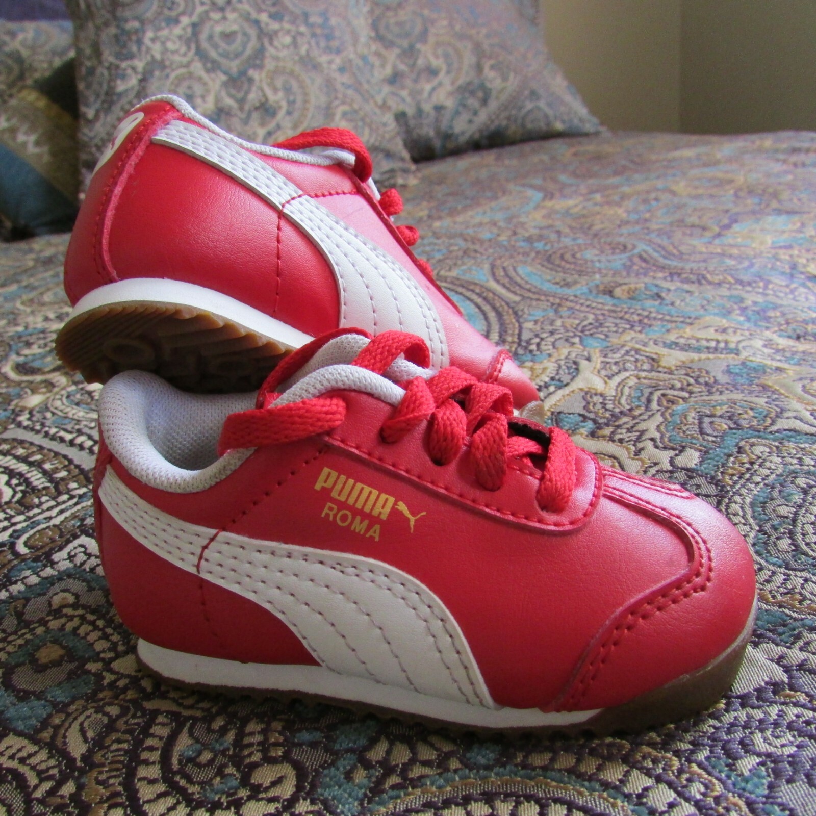 puma roma white red