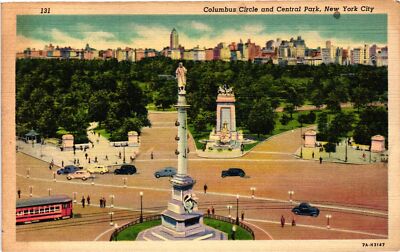 Vintage Postcard- 131. COLUMBUS CIRCLE CENTRAL PARK NYC. Posted 1940