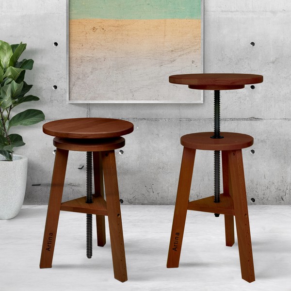 Malhocker KüNstler Hocker Sitz KüNstlerschemel Schemel Kunst Stuhl Nussbaumoptik-image