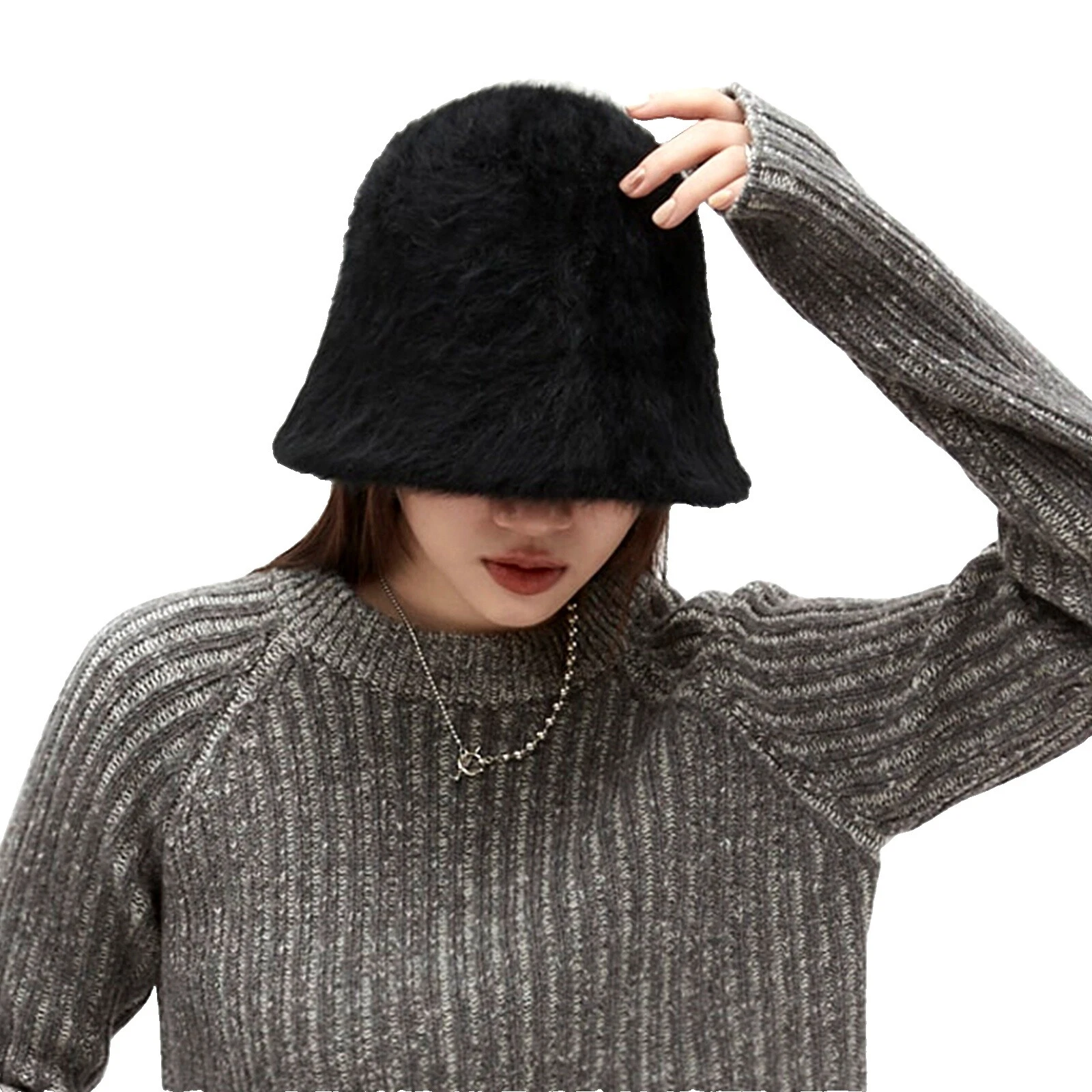 Angora Cubo sombreros Sombreros Casual para Mujeres