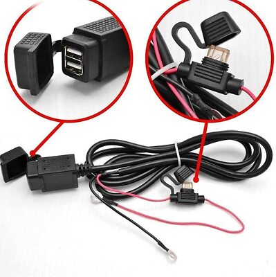 Motorcycle USB Charger Waterproof SAE to USB Cable Adapter Socket Battery Tender