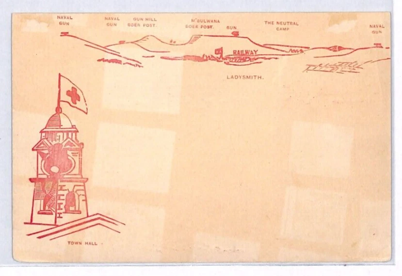 BOER WAR Natal LADYSMITH SIEGE Illustrated LONG TOM Postcard Feb 1900 CDS YO126 - Image 3 of 4
