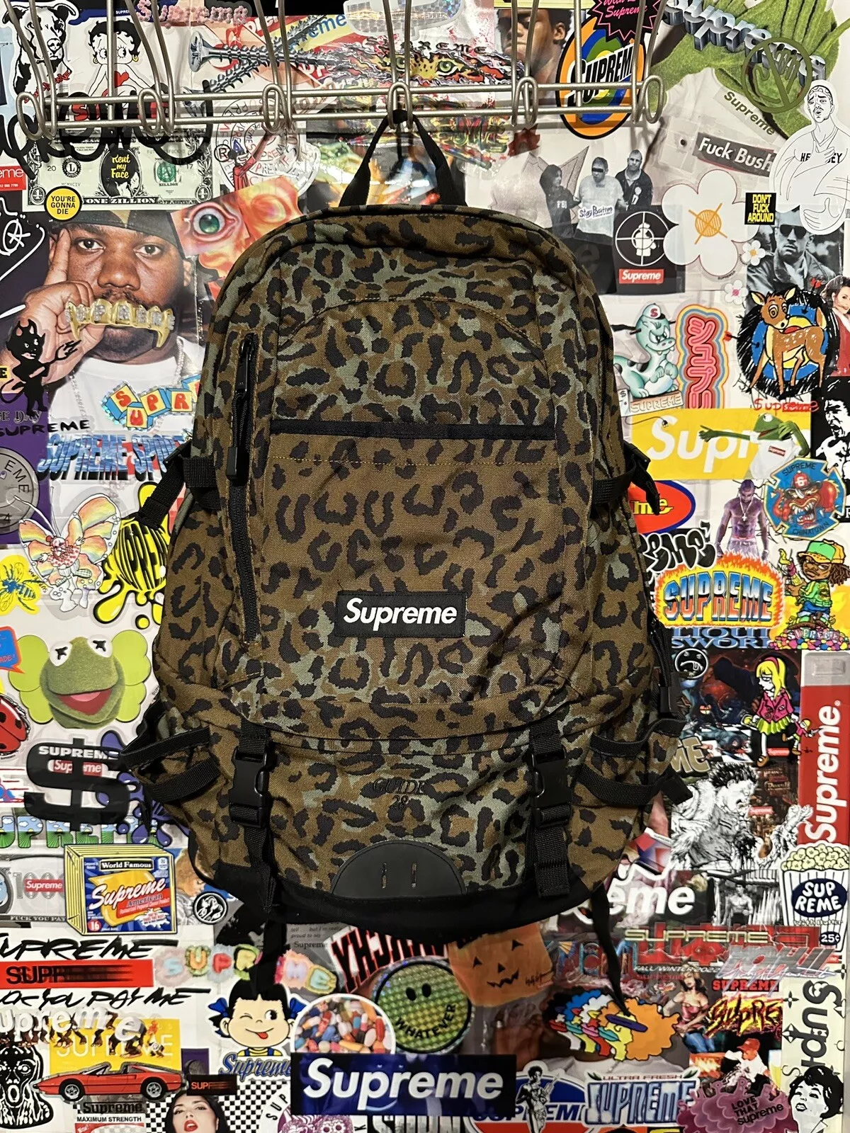 Sac à dos Supreme Leopard Camo Guide 28 SS10 2010 sac RARE boîte OG logo BOGO TNF