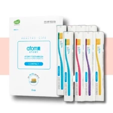 ATOMY Compact Toothbrush 8pcs 99.9% Gold Coated Nano Vitality Brush Oral Care