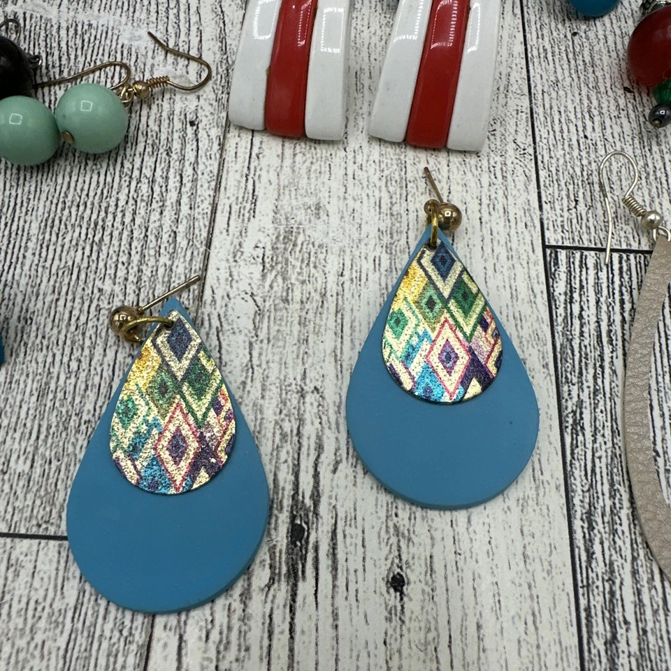 Lote Pendientes Bisutería Colgantes Gota Metal Acrílico Tela De Colección Ahora Regalo Foto 4 de 4