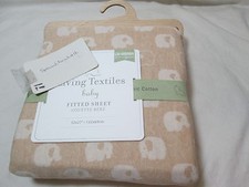 Living Textiles Baby JAXSON ELEPHANT Organics Jersey Fitted Sheet  Beige/Ivory
