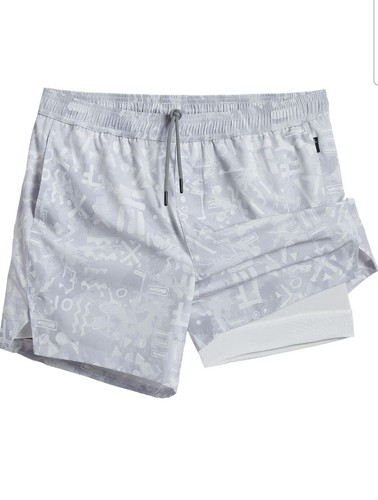 Mens Gym Running Shorts 2 in 1 Quick Dry Workout Athletic Shorts Sz S - Bild 2 von 17