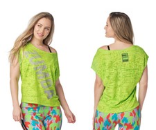 Zumba Burnout Top - Get In Lime Green XS L Free Ship New