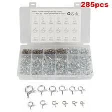 285PCS 5-18mm Spring Clip Vacuum Fuel Oil Hose Double Line Air Tube Band Clamp