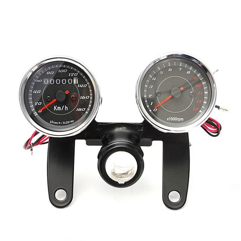 Motorcycle Bikes LCD Digital Odometer Tachometer Speedometer Dual Gauge Meter - Изображение 4 из 4