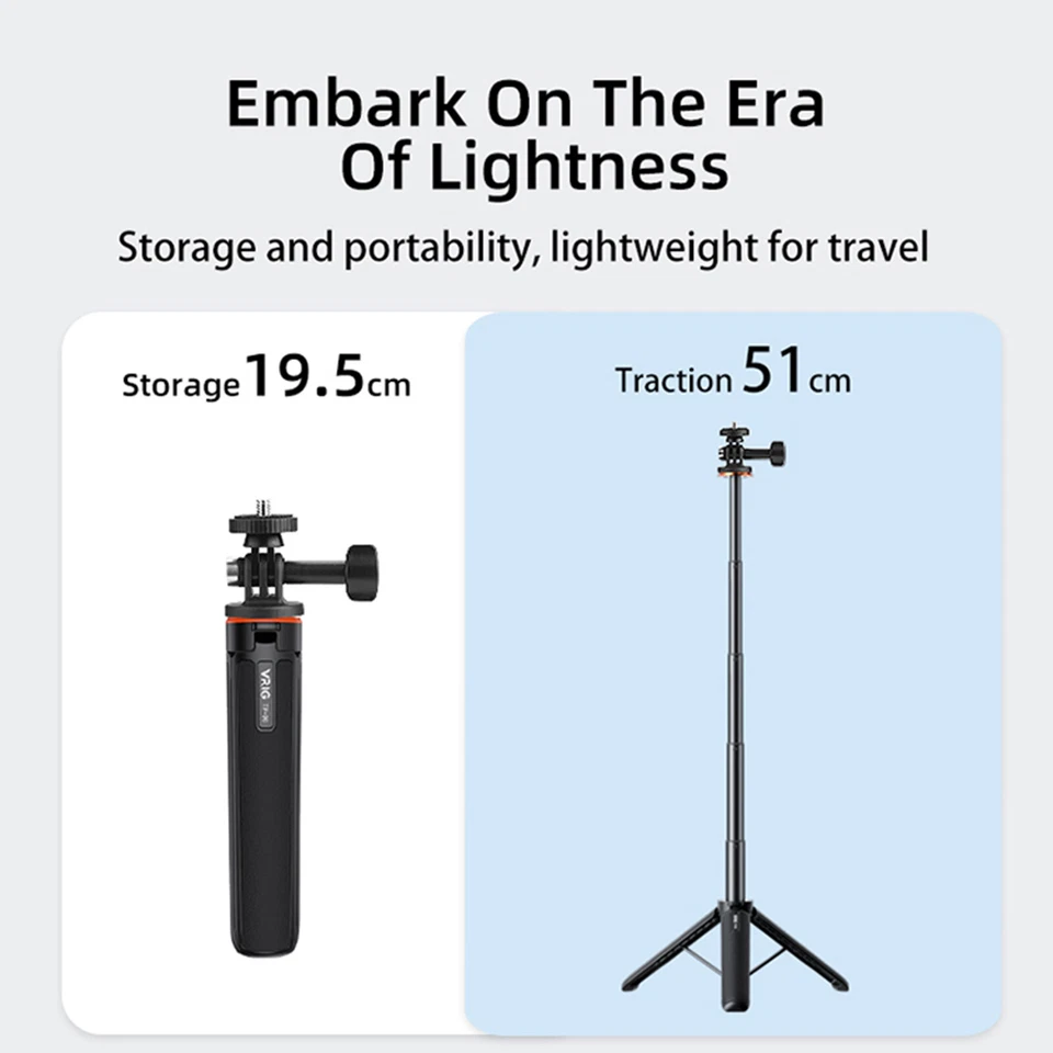 1 Set 51CM Extension Tripod + 1/4 Screw Adapter for POCKET3 / Action4 / ONE X2 - Image 2 of 4