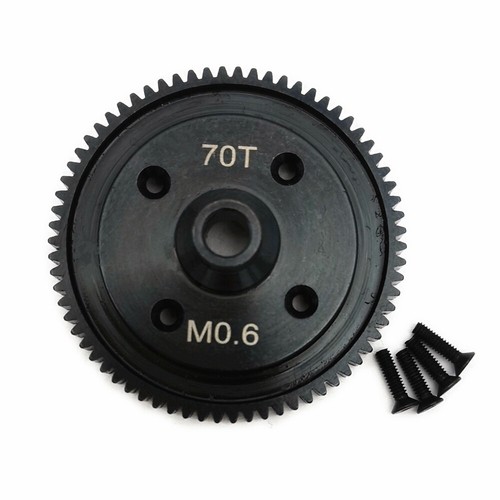 Hard Steel Differential Spur Gear 70T 0.6M Black for Tamiya XV-02 22050 - Picture 1 of 2