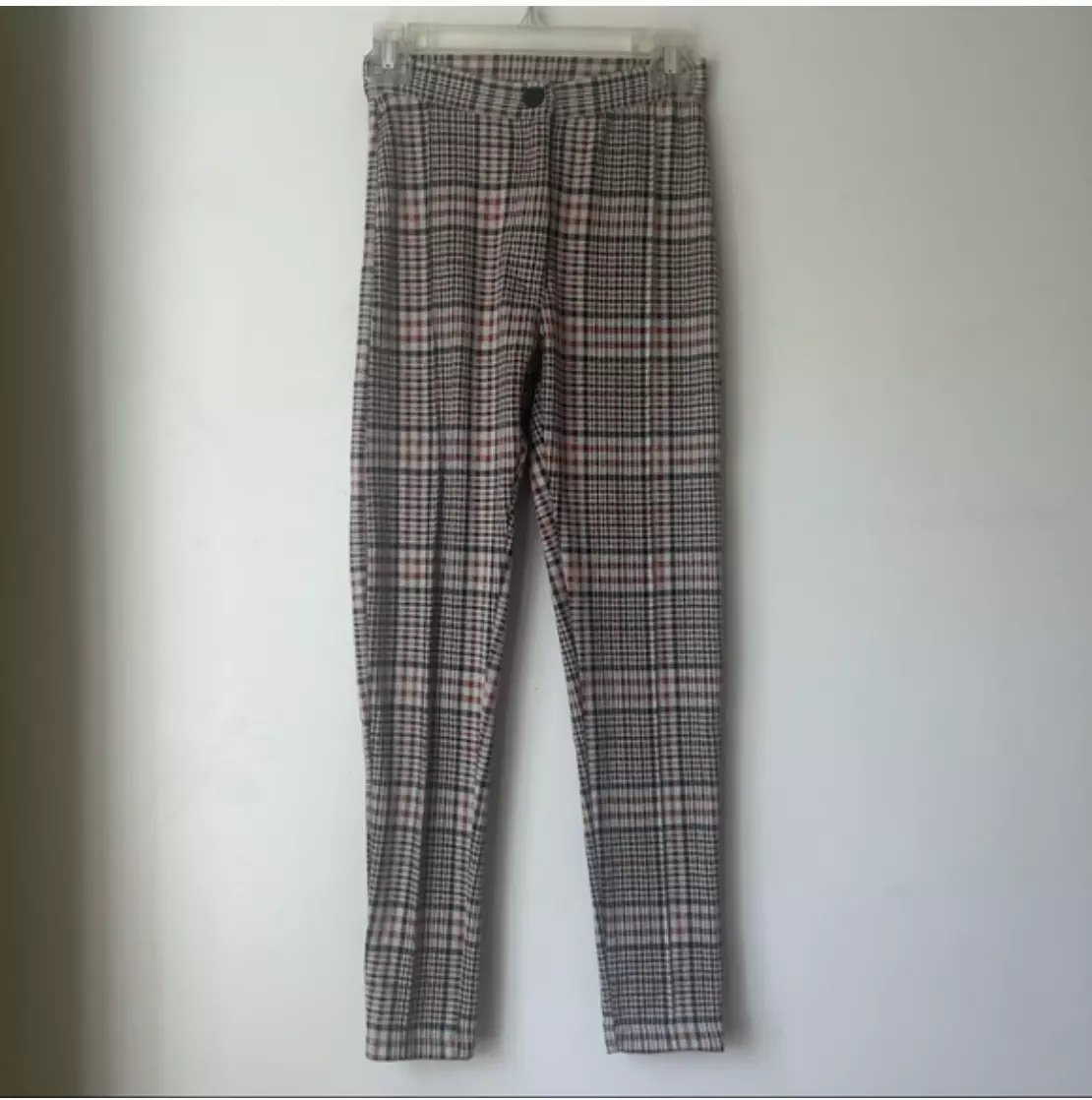 Free people deals plaid skinny pants