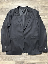 Banana Republic Jacket Mens 44L Black Slim Fit Blazer Wool Blend Single Breast
