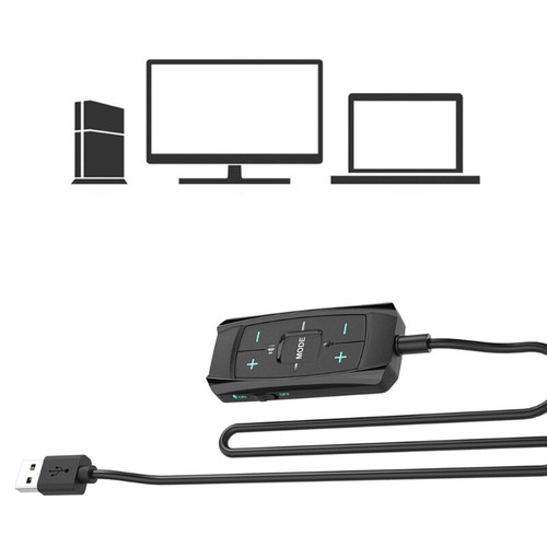 External Sound Card USB with Virtual 7.1 Surround for Gaming Headsets Control - Afbeelding 3 van 8