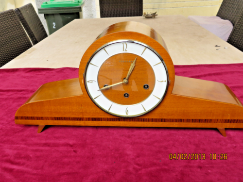 Junghans Chiming Mantle Clock, Made in Germany, 50's   RARE BEAUTIFUL LATER ART - Picture 1 of 20