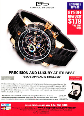 DANIEL STEIGER WATCH MAGAZINE promo ad #16  VERY RARE 2011 ''NOT A WATCH''