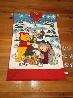 Vtg Disney's Winnie The Pooh Advent Calendar Felt With 31 Numbered Stars  Read | eBay